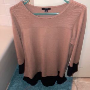 Alfani Size Large Long sleeve Brown and Black with zipper cuffs Rayon/Nylon blnd